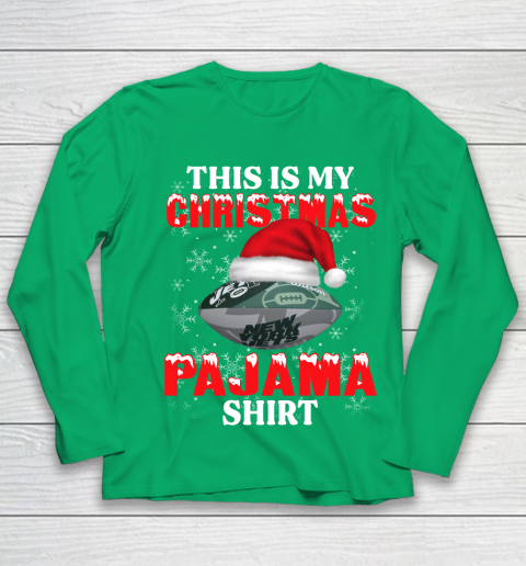 New York Jets This Is My Christmas Pajama Shirt NFL Youth Long Sleeve 4