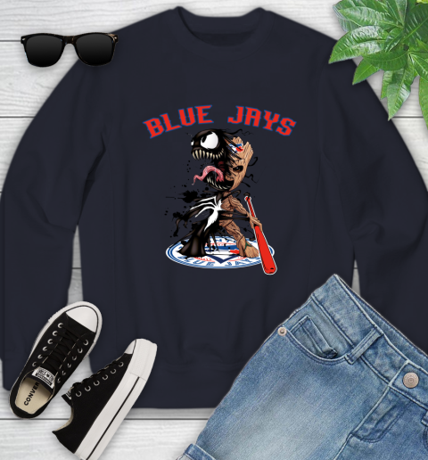 MLB Toronto Blue Jays Baseball Venom Groot Guardians Of The Galaxy Youth Sweatshirt 3
