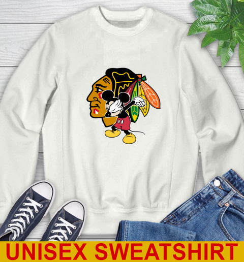 Chicago Blackhawks NHL Hockey Dabbing Mickey Disney Sports Sweatshirt