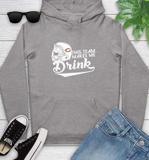 Chicago Bears NFL Football This Team Makes Me Drink Adoring Fan Youth Hoodie 6