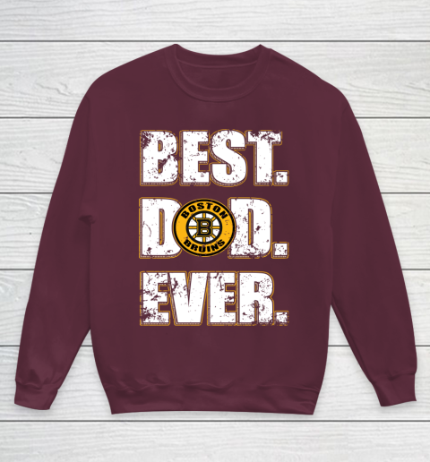 NHL Boston Bruins Hockey Best Dad Ever Family Shirt Youth Sweatshirt 4