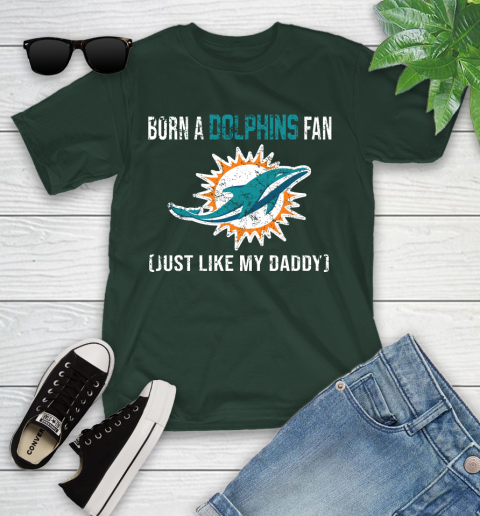 NFL Miami Dolphins Football Loyal Fan Just Like My Daddy Shirt Youth T-Shirt 4