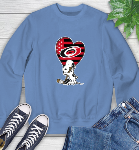 Carolina Hurricanes NHL Hockey The Peanuts Movie Adorable Snoopy Sweatshirt 11