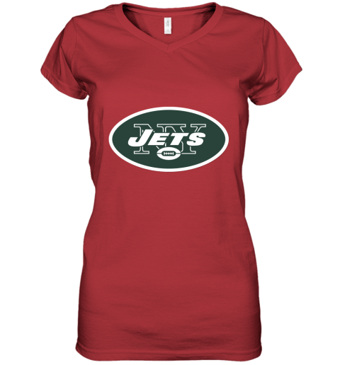 New York Jets NFL Line by Fanatics Branded Vintage Victory Women's V-Neck T-Shirt