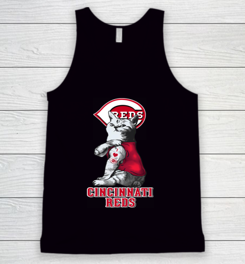 MLB Baseball My Cat Loves Cincinnati Reds Tank Top