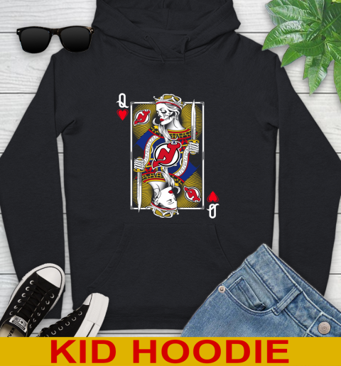 NHL Hockey New Jersey Devils The Queen Of Hearts Card Shirt Youth Hoodie