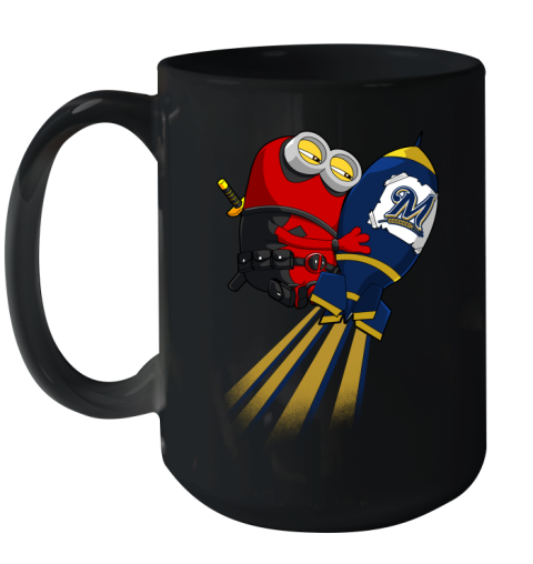 MLB Baseball Milwaukee Brewers Deadpool Minion Marvel Shirt Ceramic Mug 15oz