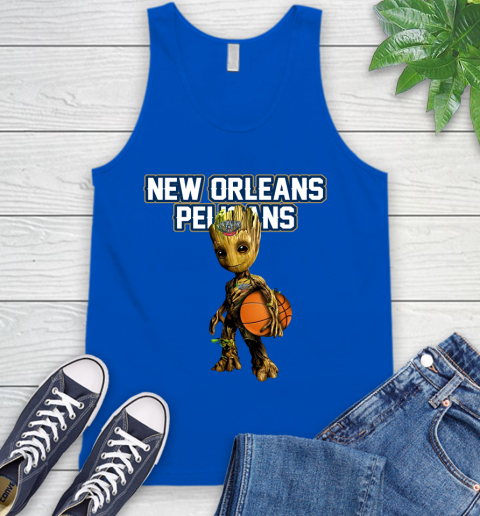 New Orleans Pelicans NBA Basketball Groot Marvel Guardians Of The Galaxy Tank Top 5