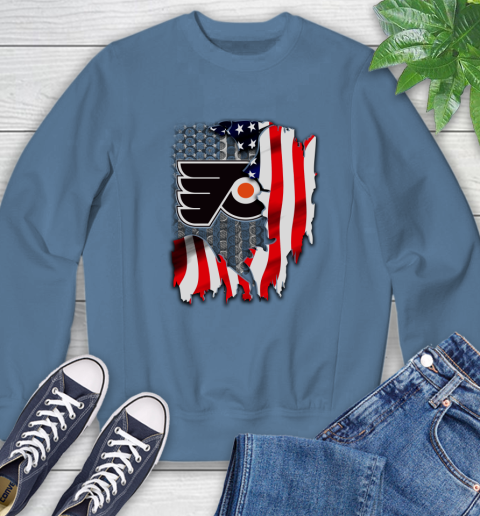Philadelphia Flyers NHL Hockey American Flag Sweatshirt 8