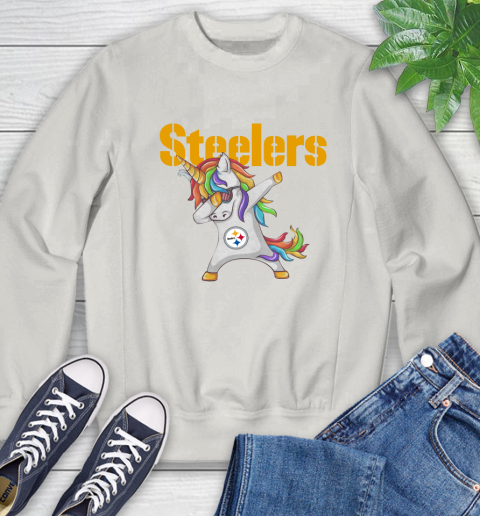 Pittsburgh Steelers NFL Football Funny Unicorn Dabbing Sports Sweatshirt 12