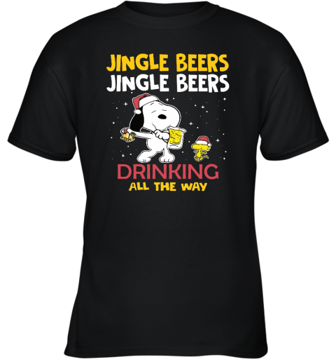 Jingle Beers Jingle Beers Drinking All The Way Snoopy Youth T-Shirt