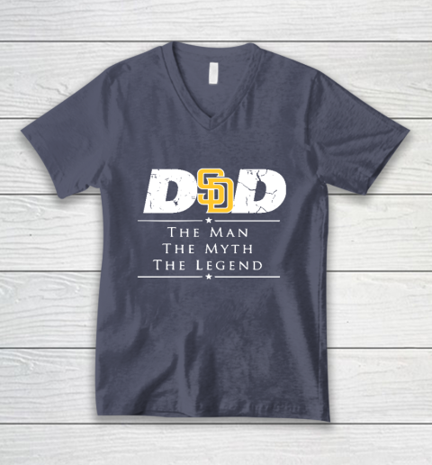 San Diego Padres MLB Baseball Dad The Man The Myth The Legend V-Neck T-Shirt 7