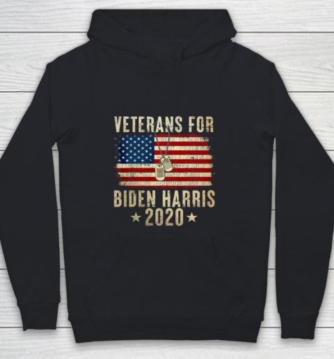 Veterans for Biden Harris 2020 USA Flag Vintage Youth Hoodie