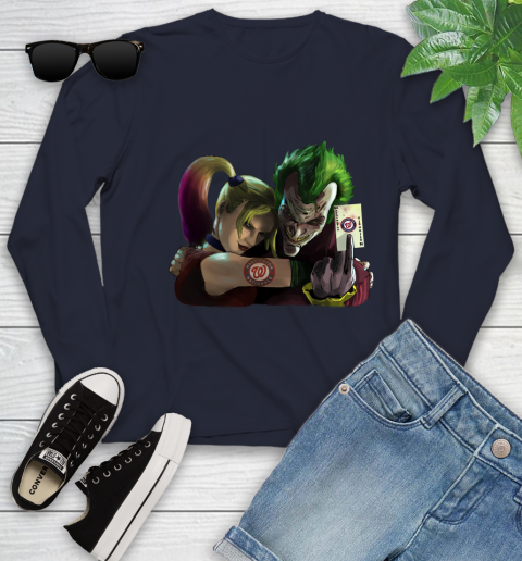 Washington Nationals MLB Baseball Joker Harley Quinn Suicide Squad Youth Long Sleeve 4 Washington Nationals MLB Baseball Joker Harley Quinn Suicide Squad Youth Long Sleeve - Image 4