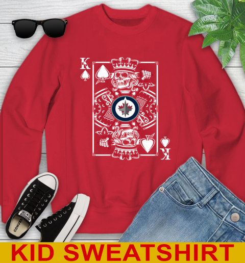 Winnipeg Jets NHL Hockey The King Of Spades Death Cards Shirt Youth Sweatshirt 7