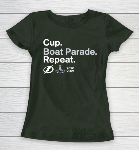 Cup Boat Parade Repeat Tampa bay Lightnings Stanley Hockey 2021 Women's T-Shirt 4