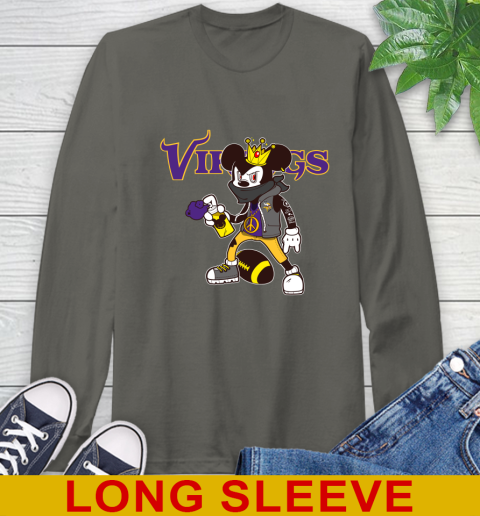 Minnesota Vikings NFL Football Mickey Peace Sign Sports Long Sleeve T-Shirt 8