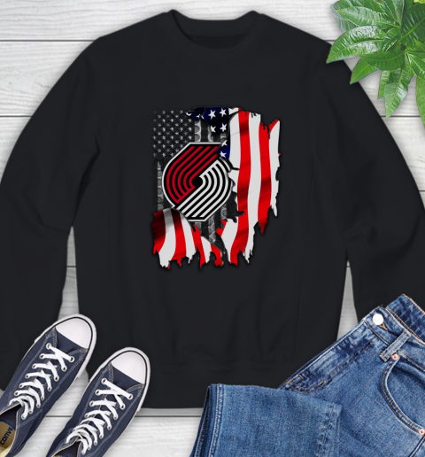 Portland Trail Blazers NBA Basketball American Flag Sweatshirt