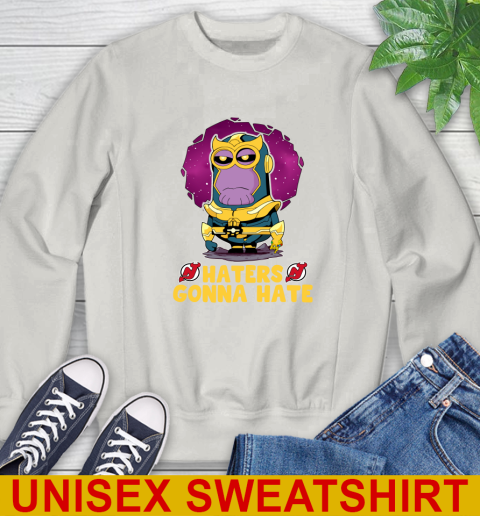 NHL Hockey New Jersey Devils Haters Gonna Hate Thanos Minion Marvel Shirt Sweatshirt 12