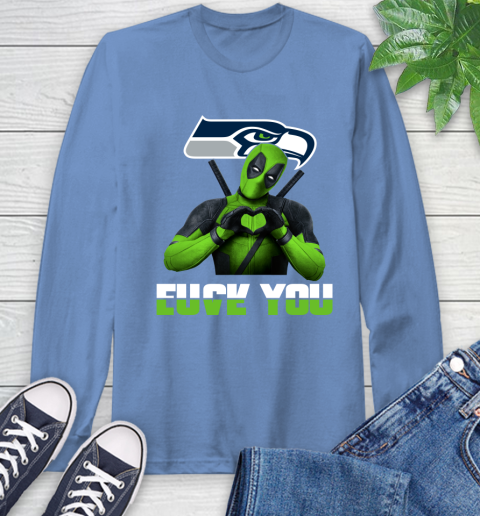 NHL Seattle Seahawks Deadpool Love You Fuck You Football Sports Long Sleeve T-Shirt 12