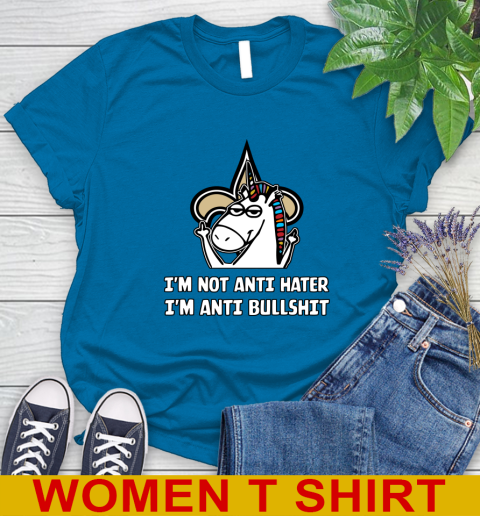 New Orleans Saints NFL Football Unicorn I'm Not Anti Hater I'm Anti Bullshit Women's T-Shirt 7