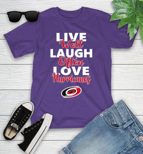 NHL Hockey Carolina Hurricanes Live Well Laugh Often Love Shirt Youth T-Shirt 3