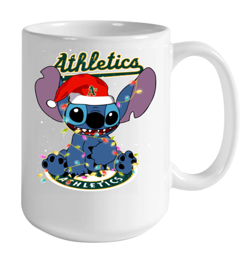 Oakland Athletics MLB noel stitch Baseball Christmas Color Changing Mug 15oz 2