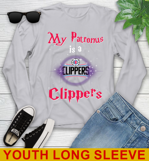 NBA Basketball Harry Potter My Patronus Is A LA Clippers Youth Long Sleeve 5