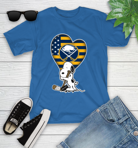 Buffalo Sabres NHL Hockey The Peanuts Movie Adorable Snoopy Youth T-Shirt 9