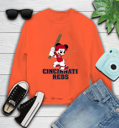 MLB Baseball Cincinnati Reds Cheerful Mickey Mouse Shirt Sweatshirt 4