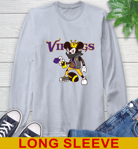 Minnesota Vikings NFL Football Mickey Peace Sign Sports Long Sleeve T-Shirt 6