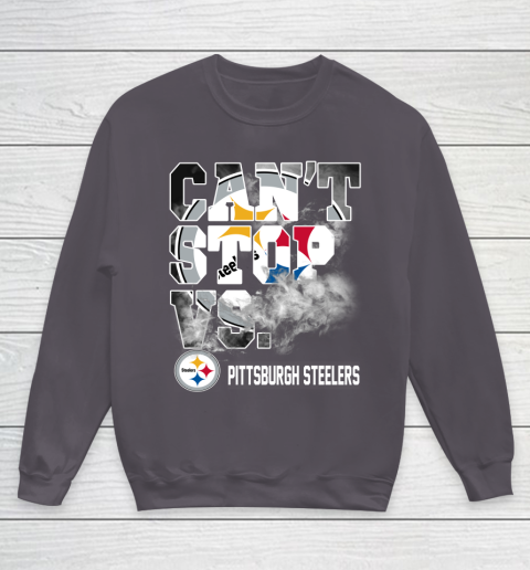 NFL Pittsburgh Steelers Can't Stop Vs Youth Sweatshirt 5