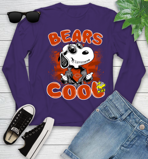 NFL Football Chicago Bears Cool Snoopy Shirt Youth Long Sleeve 4