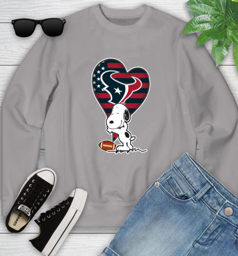 Houston Texans NFL Football The Peanuts Movie Adorable Snoopy Youth Sweatshirt 4