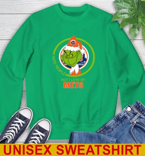 New York Mets MLB Christmas Grinch I Hate People But I Love My Favorite Baseball Team Sweatshirt 6