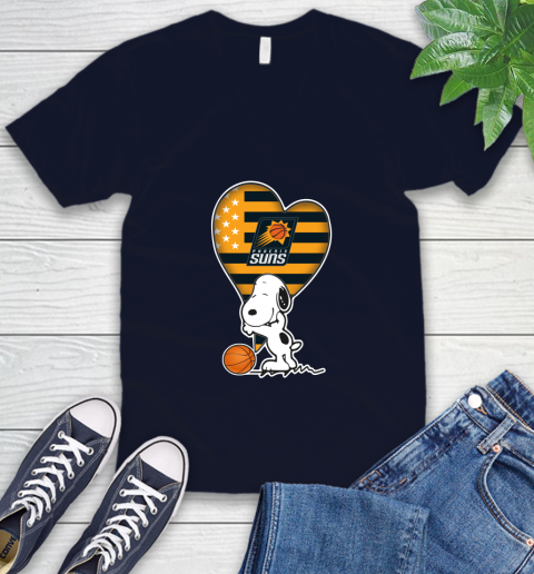 Phoenix Suns NBA Basketball The Peanuts Movie Adorable Snoopy V-Neck T-Shirt 3