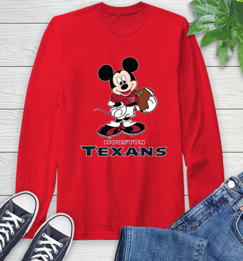 NFL Football Houston Texans Cheerful Mickey Mouse Shirt Long Sleeve T-Shirt 11