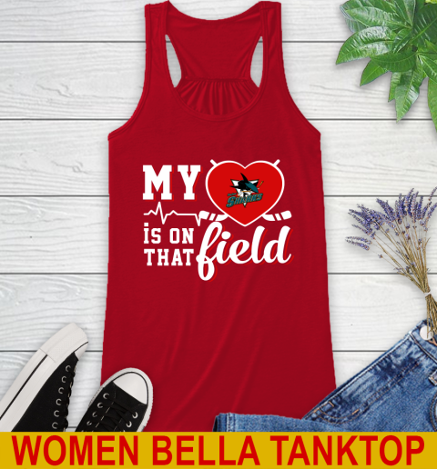 NHL My Heart Is On That Field Hockey Sports San Jose Sharks Racerback Tank 4
