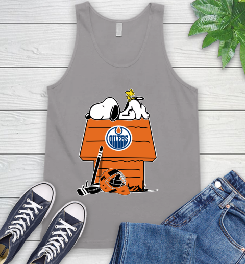 Edmonton Oilers NHL Hockey Snoopy Woodstock The Peanuts Movie Tank Top 4