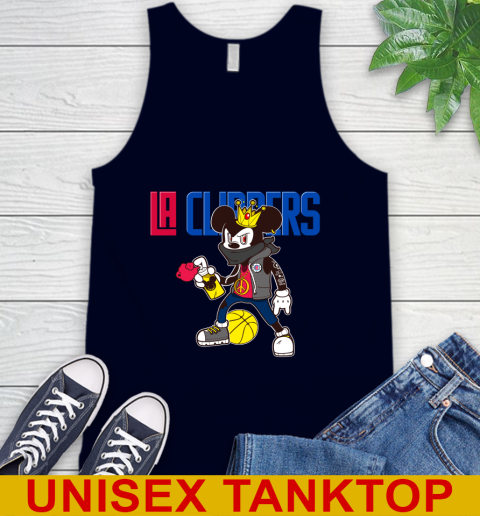 LA Clippers NBA Basketball Mickey Peace Sign Sports Tank Top - Image 4