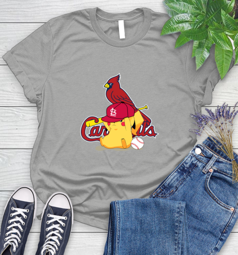 MLB Pikachu Baseball Sports St.Louis Cardinals Women's T-Shirt 10