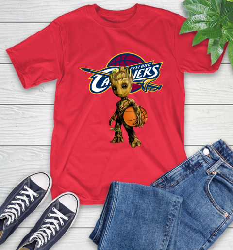 Cleveland Cavaliers NBA Basketball Groot Marvel Guardians Of The Galaxy T-Shirt 10