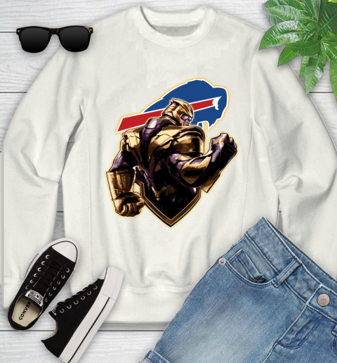 NFL Thanos Avengers Endgame Football Sports Buffalo Bills Youth Sweatshirt