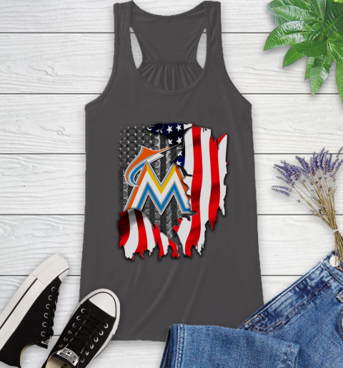 Miami Marlins MLB Baseball American Flag Racerback Tank - Image 12