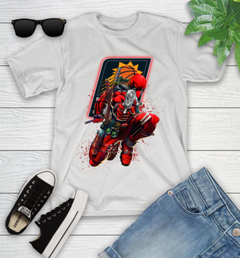 NBA Deadpool Marvel Comics Sports Basketball Phoenix Suns Youth T-Shirt