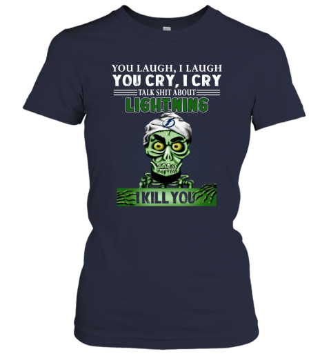 NHL Talk Shit About Tampa Bay Lightning I Kill You Achmed The Dead Terrorist Jeffrey Dunham Hockey kIymsMB193T ladies t shirt 20 95 151514 front navy
