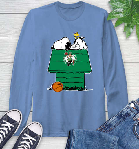 Boston Celtics NBA Basketball Snoopy Woodstock The Peanuts Movie Long Sleeve T-Shirt 11