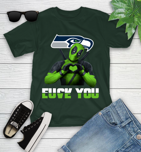 NHL Seattle Seahawks Deadpool Love You Fuck You Football Sports Youth T-Shirt 5