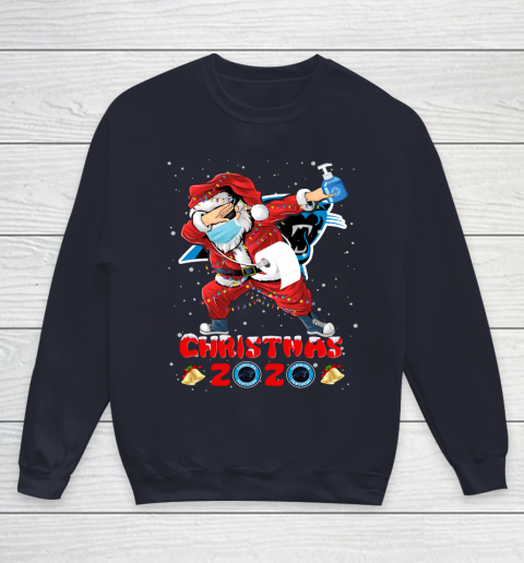 Carolina Panthers Funny Santa Claus Dabbing Christmas 2020 NFL Youth Sweatshirt 2