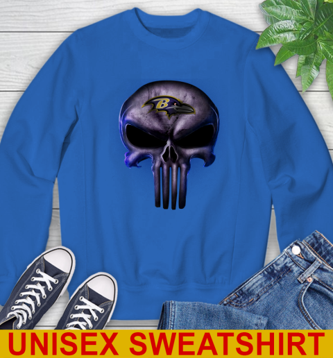Baltimore Ravens NFL Football Punisher Skull Sports Sweatshirt 11